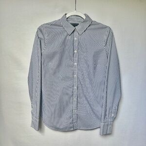 Banana Republic Riley Tailored Fit Shirt- Navy White Striped, Button Down
